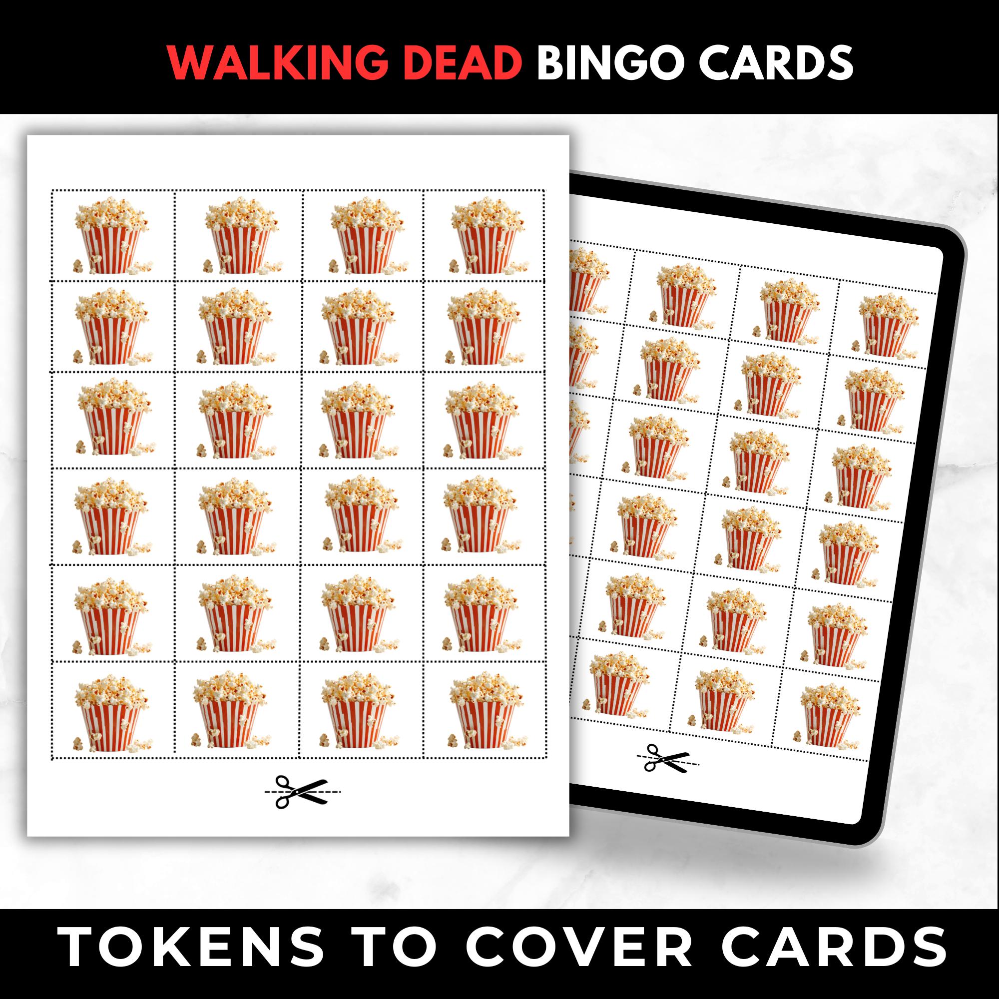 Walking Dead TV Show Bingo Cards Printable – Adult Watch Party Game, Zombie TV Show Binge Night Bingo, Horror Party Game, Instant Download