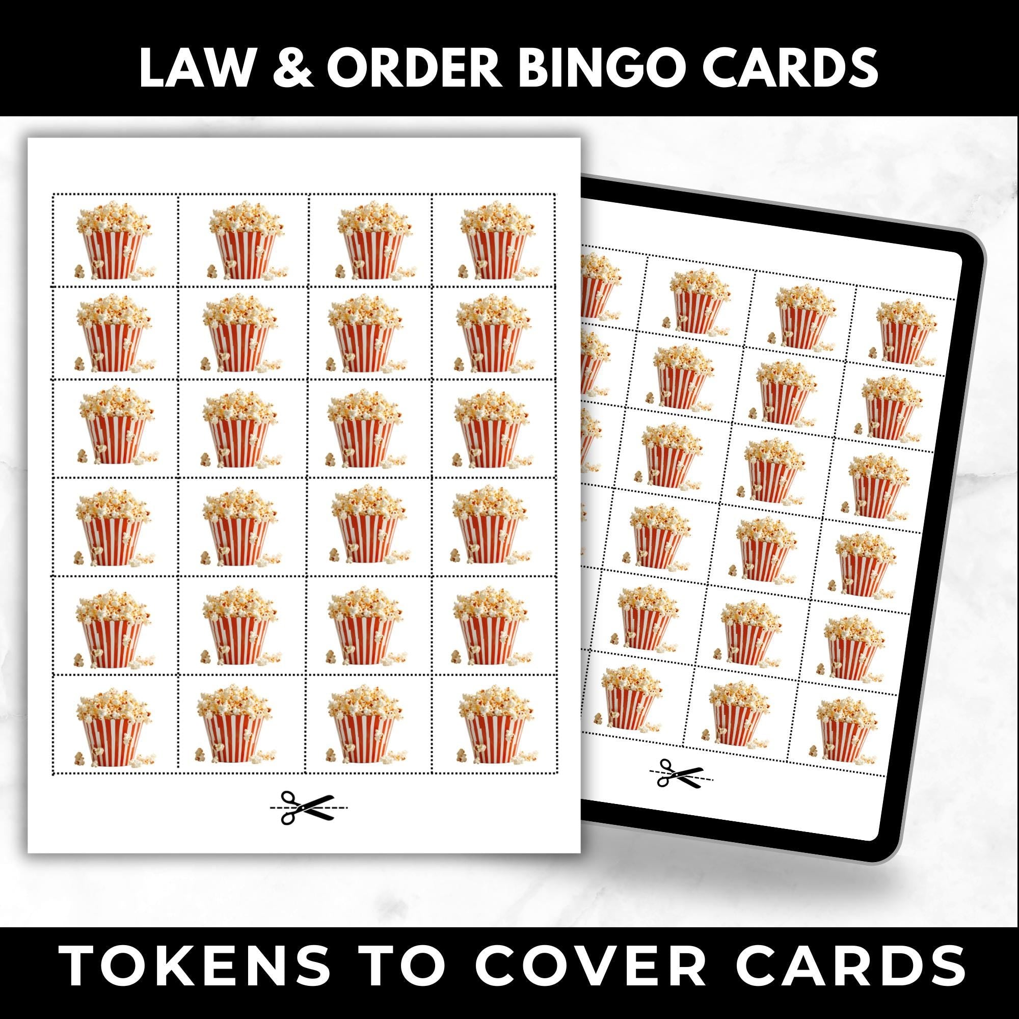 Law & Order Bingo Cards Printable – Adult Watch Party Game, Crime TV Show Binge Night, Detective Drama Party Game, Instant Download