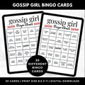 Girl Gossip TV Show Bingo Cards Printable Adult Watch Party Game, Binge Night Game, 2000s Teen Drama Party, Instant Download