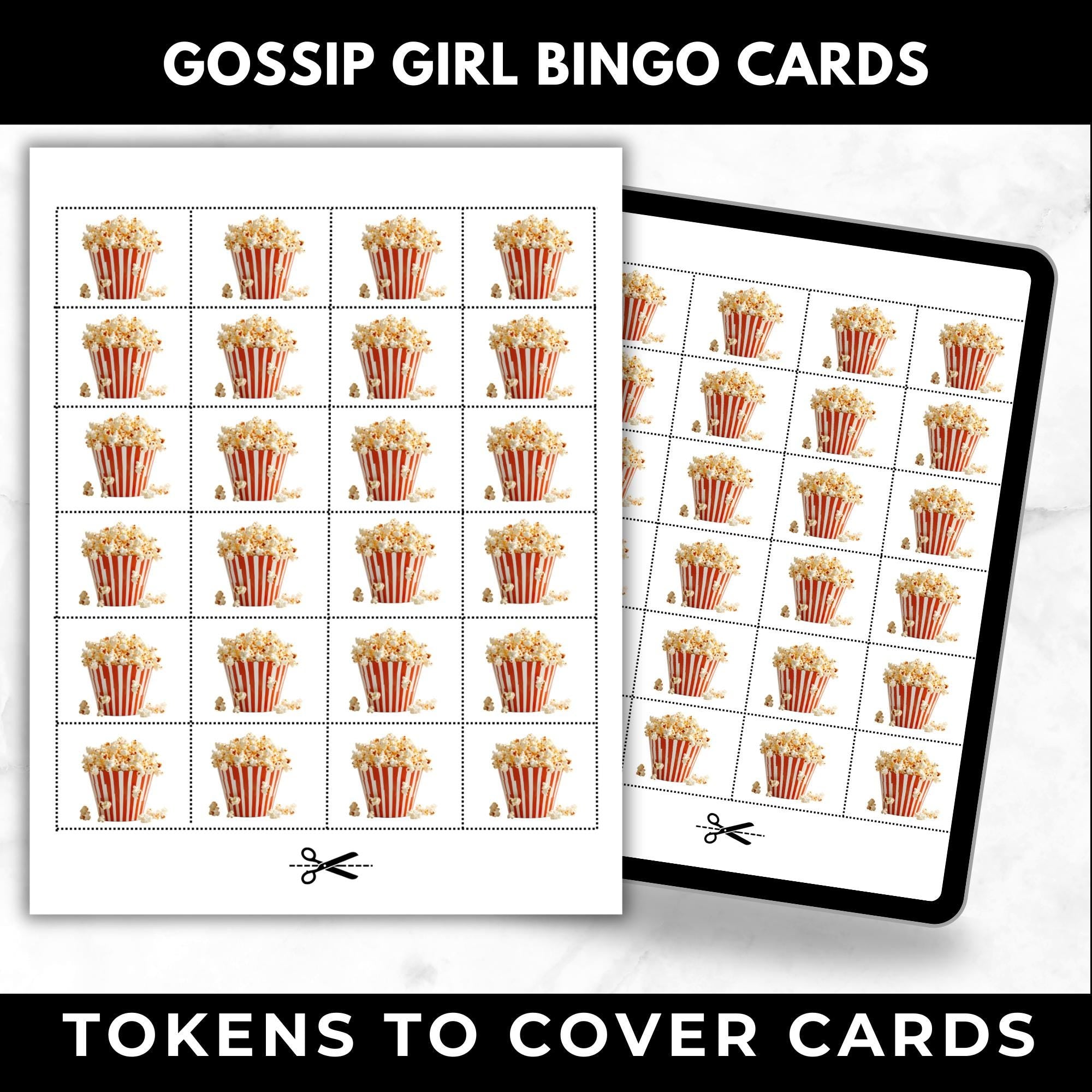 Girl Gossip TV Show Bingo Cards Printable Adult Watch Party Game, Binge Night Game, 2000s Teen Drama Party, Instant Download