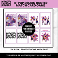K-Pop Demon Hunters Match Card Game for Kids