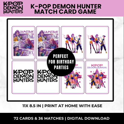 K-Pop Demon Hunters Memory Match Card Game Party Bag