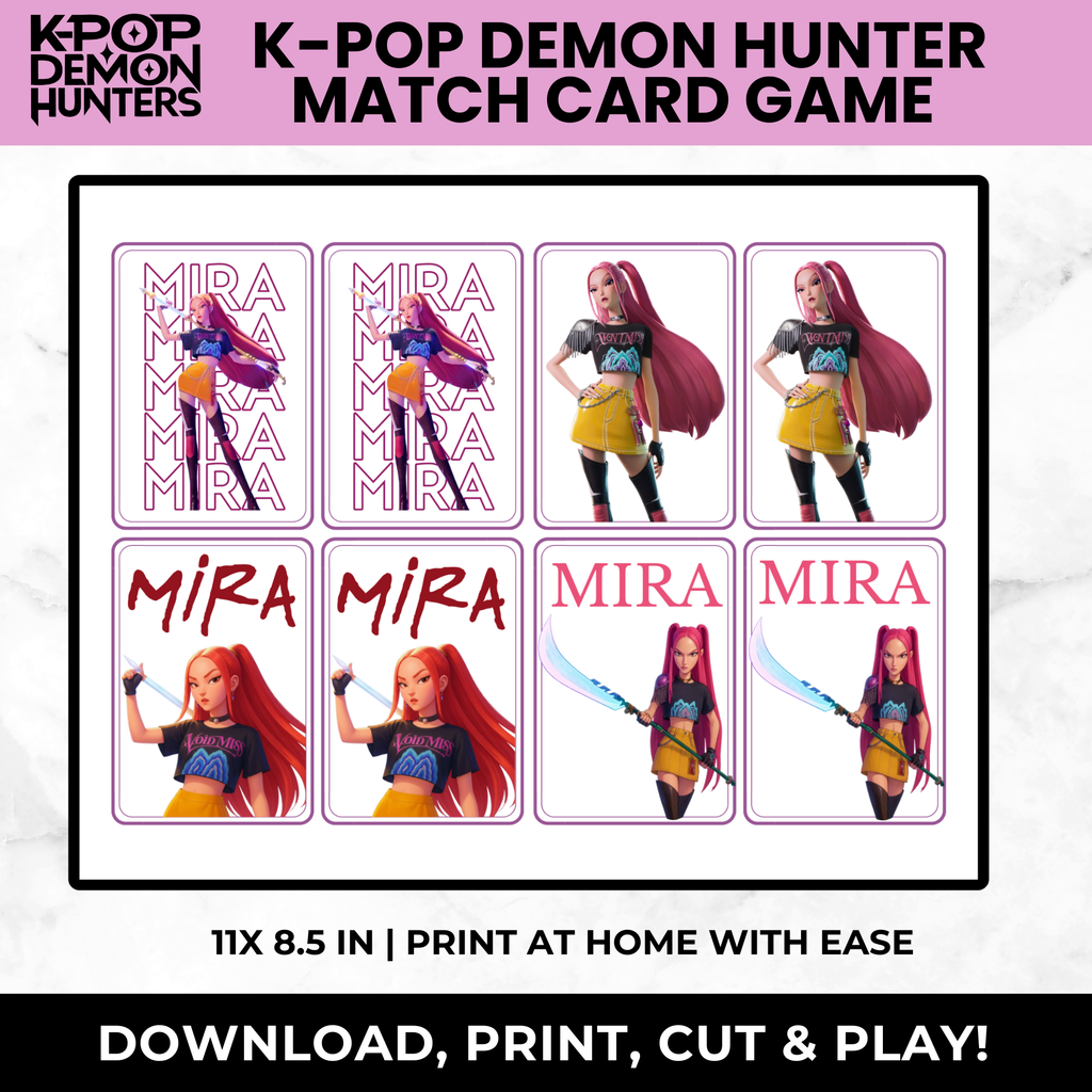 K-Pop Demon Hunters Match Card Game for Kids