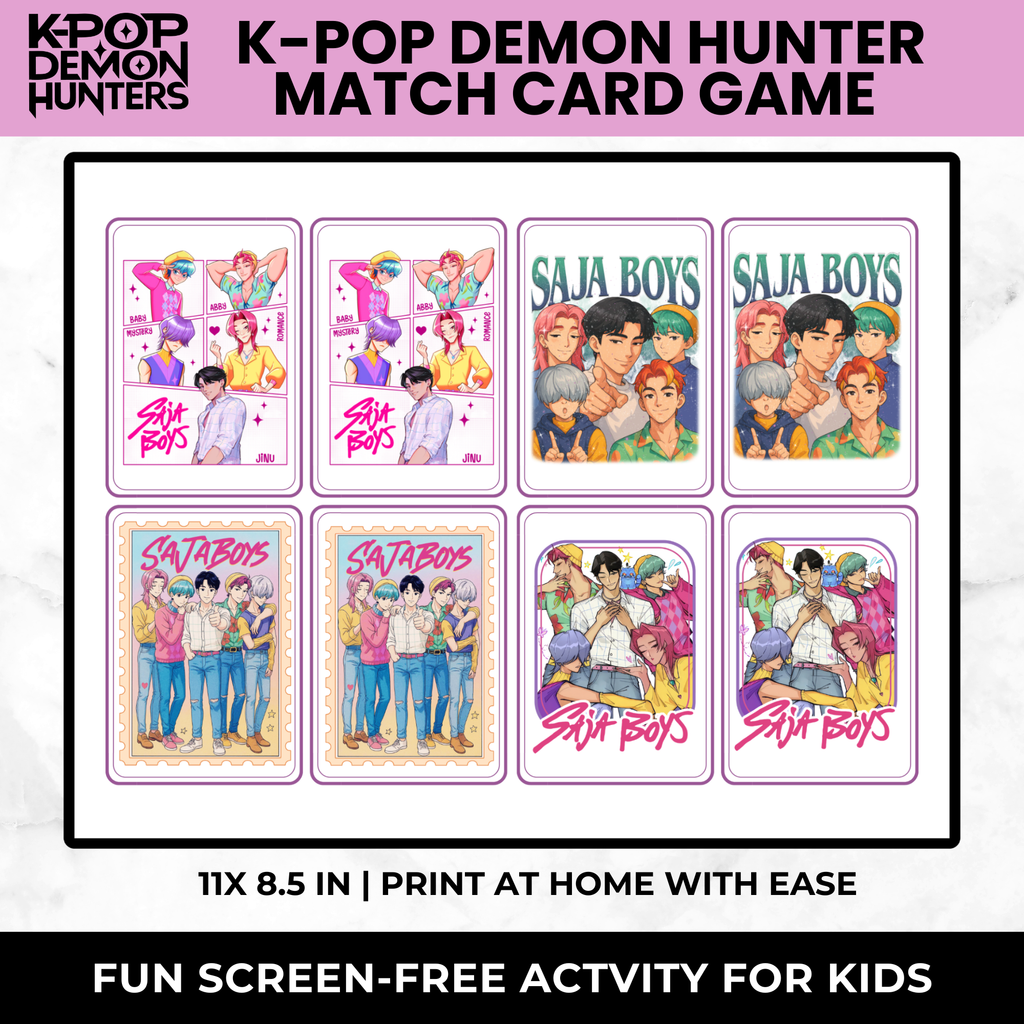 K-Pop Demon Hunters Match Card Game for Kids