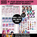 K-Pop Demon Hunters Birthday Party Games Bundle | Bingo, UNO Cards, Memory Match, I Spy Printable