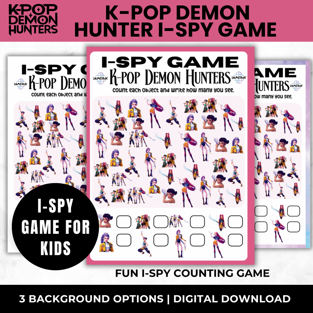 K-Pop Demon Hunters I-Spy Printable Game | Girls Birthday Party Activity