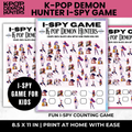 K-Pop Demon Hunters I-Spy Printable Game | Girls Birthday Party Activity