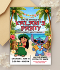 Personalized Lilo & Stitch Birthday Invitation for Kids | Custom Stitch Party Invite | Hawaiian Birthday Invitation
