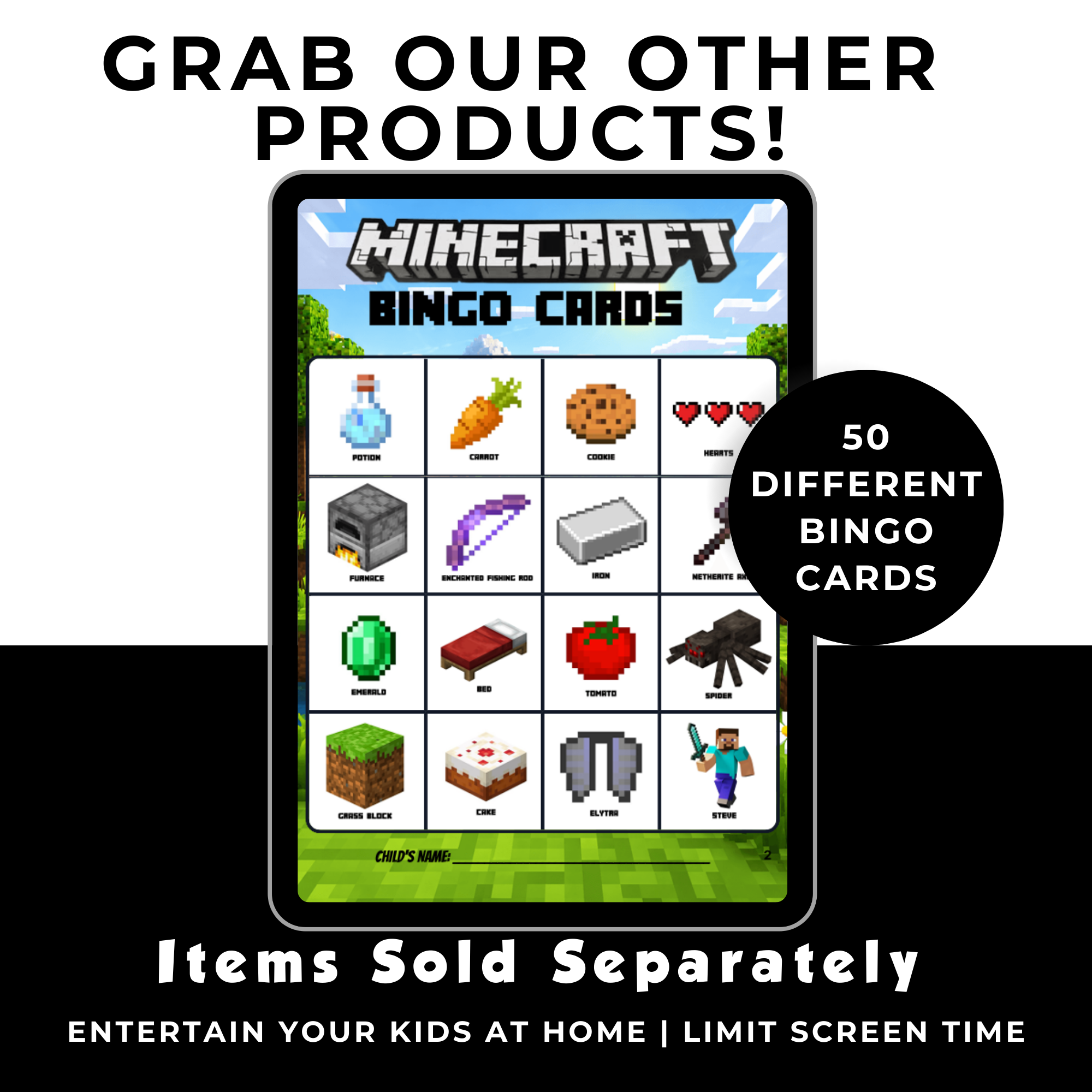 Personalized Minecraft Birthday Coloring Page | Custom Gamer Party Printable Digital Download