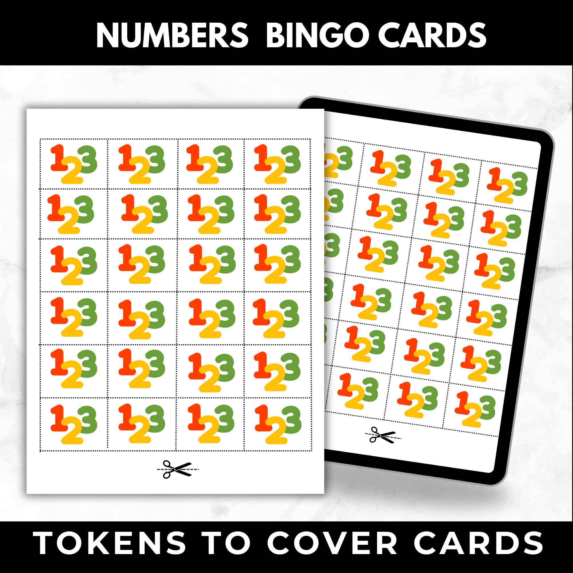Number Blocks Birthday Game Bingo Cards