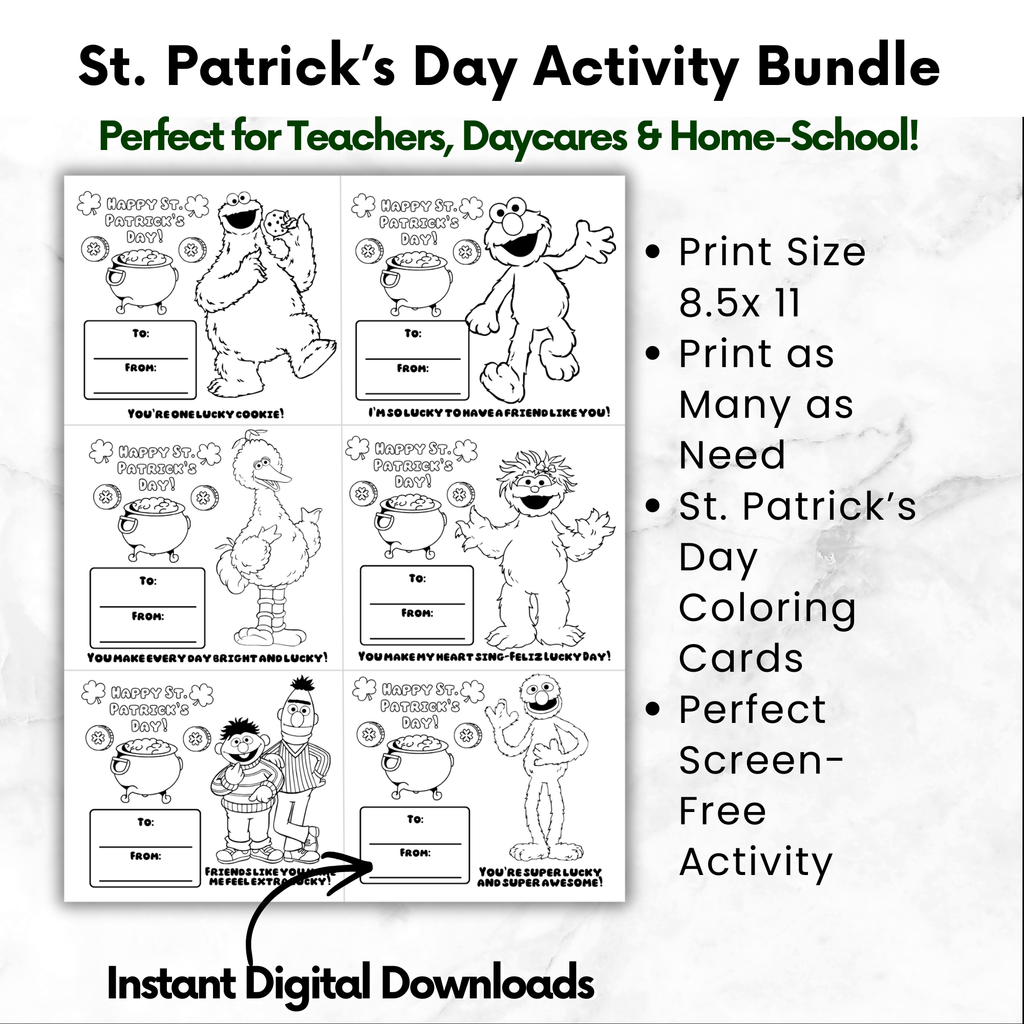 Sesame Street St. Patrick's Day Activity Bundle