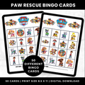 Paw Patrol Bingo Cards | Printable Bingo Cards for Kids