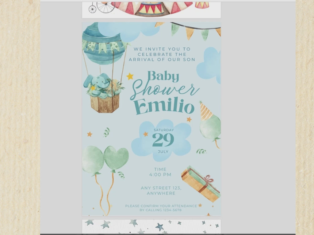 20 Editable Baby Shower Invitation Templates | Canva Baby Shower Invitation Bundle | Instant Download
