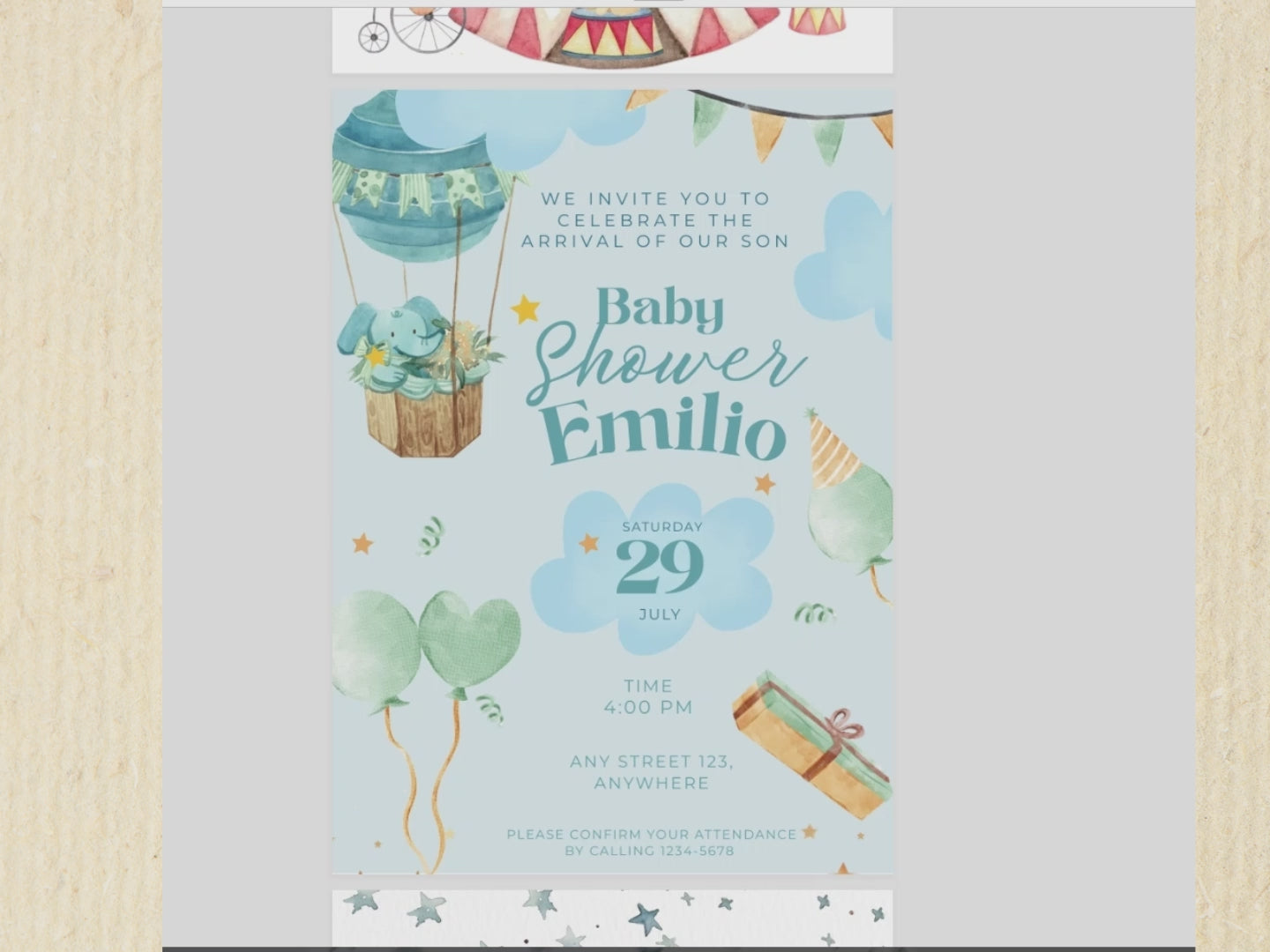 20 Editable Baby Shower Invitation Templates | Canva Baby Shower Invitation Bundle | Instant Download