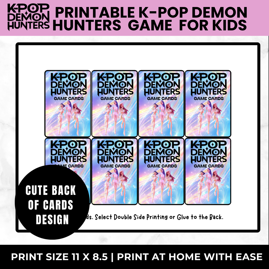 K-Pop Demon Hunter Printable Board Game – Kids Birthday Party Game