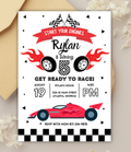 Race Car birthday invitation printable, product mockup