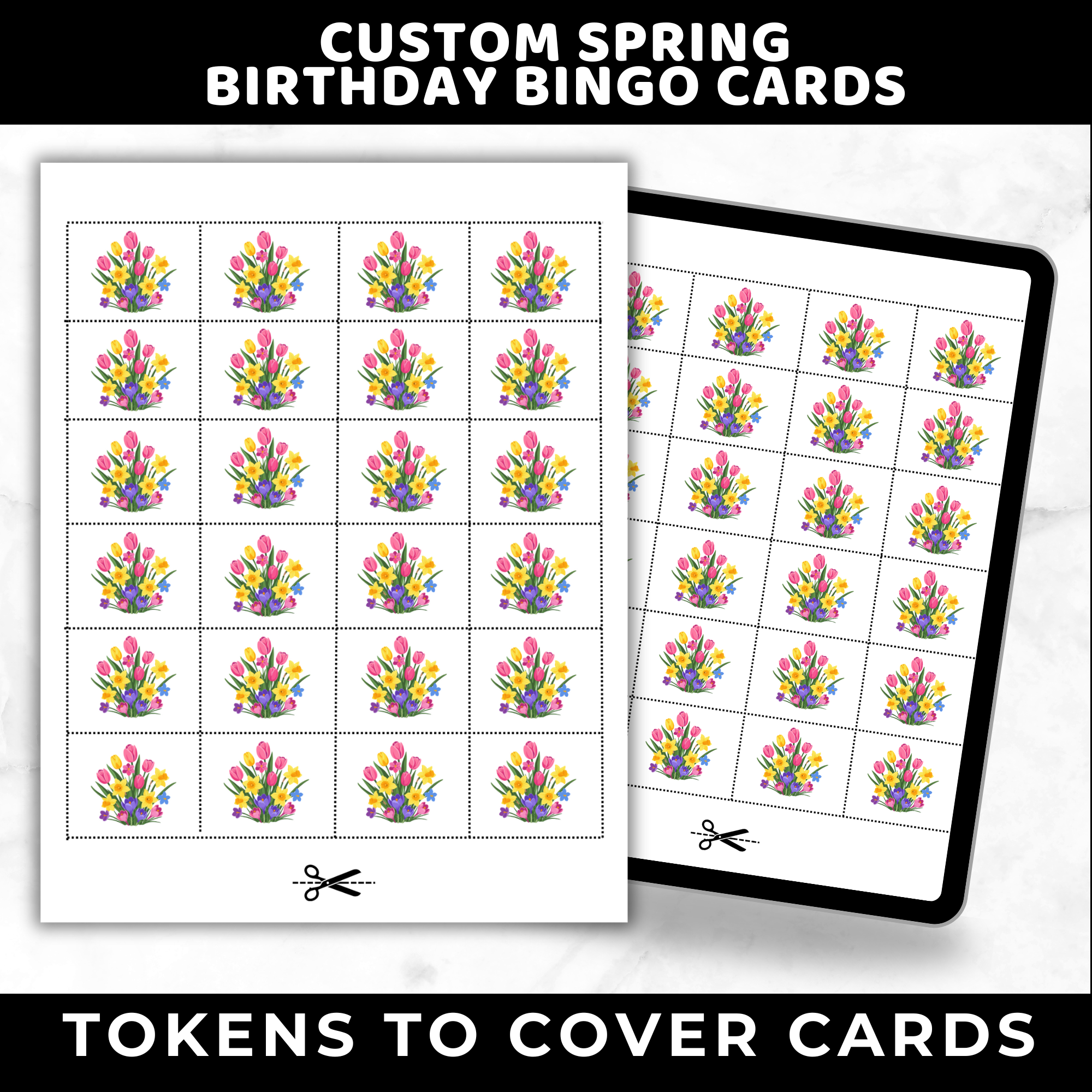 Custom Spring Birthday Bingo Game for Kids
