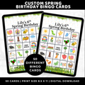 Personalized Spring Birthday Bingo Cards for Kids