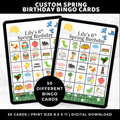 Custom Spring Birthday Bingo Game for Kids