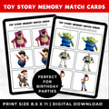 Toy Story Memory Match Game Printable | Toy Story Birthday Party Game for Kids | Toddler Matching Cards