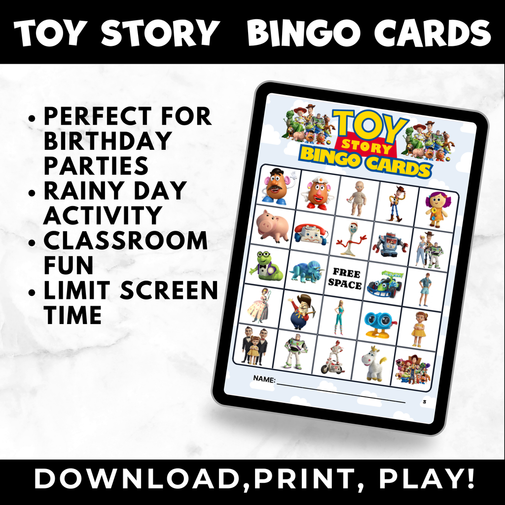 Toy Story Bingo Cards Printable | Toy Story Party Game for Kids | 30 Bingo Cards | Instant Download