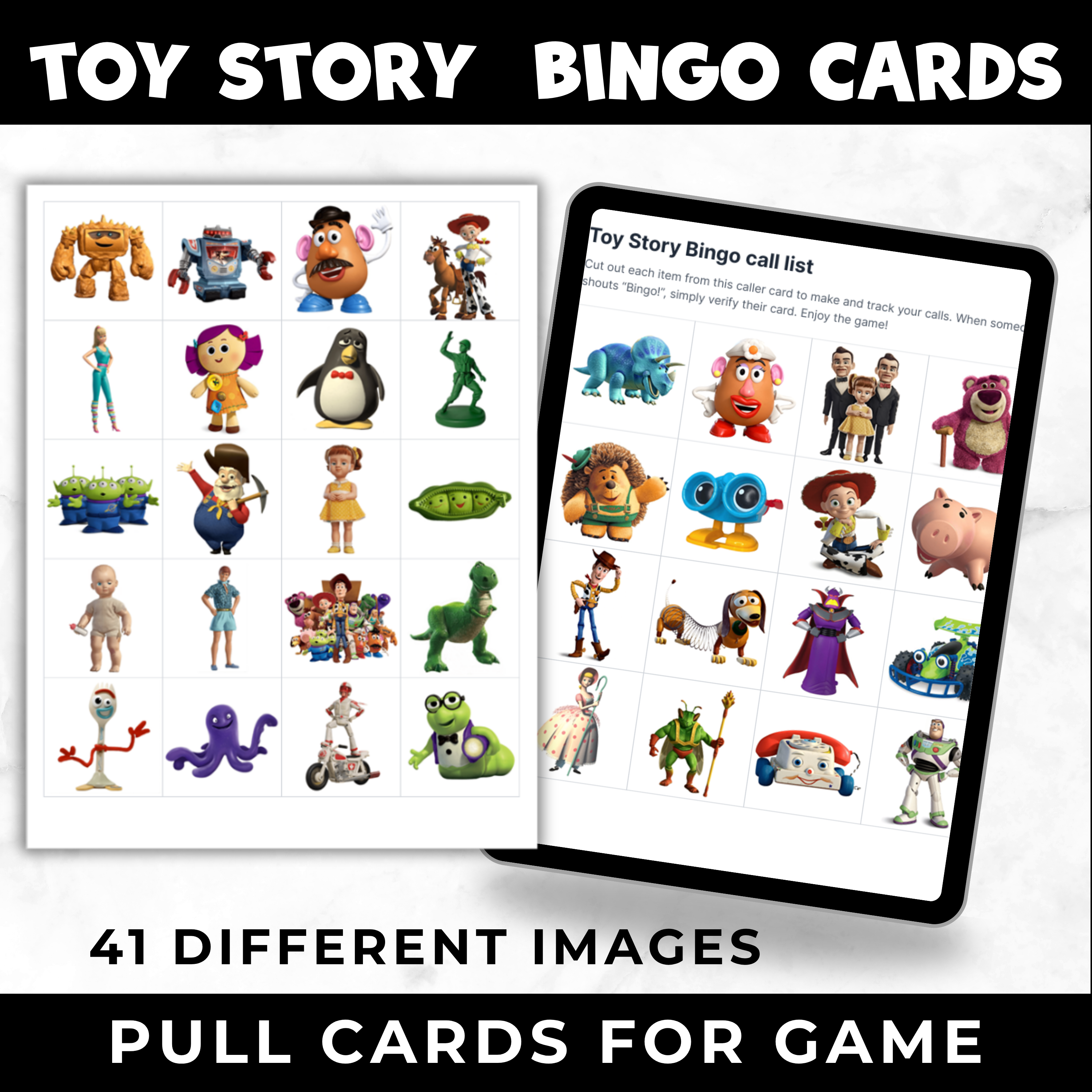 Toy Story Bingo Cards Printable | Toy Story Party Game for Kids | 30 Bingo Cards | Instant Download