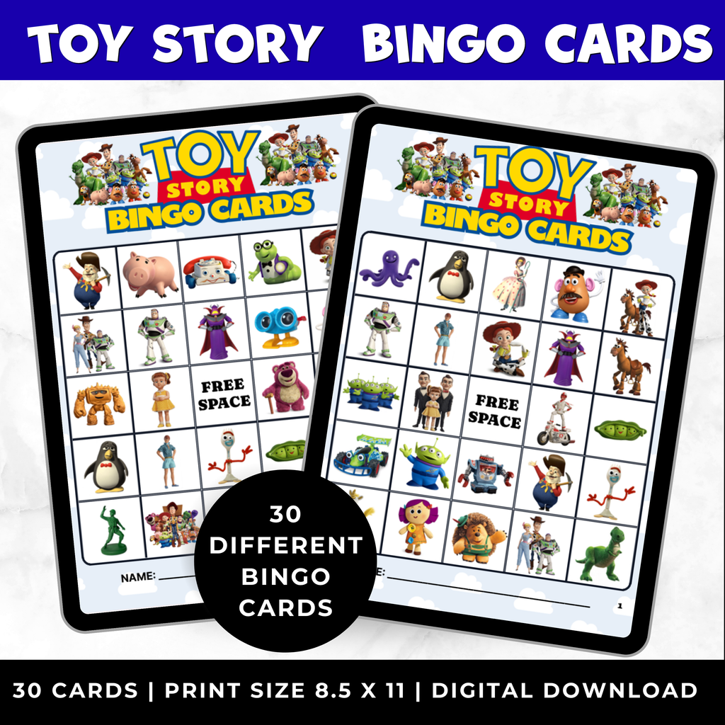 Toy Story Bingo Cards Printable | Toy Story Party Game for Kids | 30 Bingo Cards | Instant Download