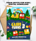 Train birthday invitation printable, invitation design