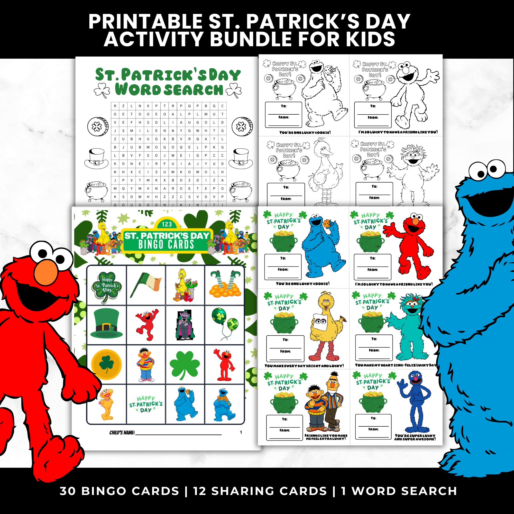 Sesame Street St. Patrick's Day Activity Bundle
