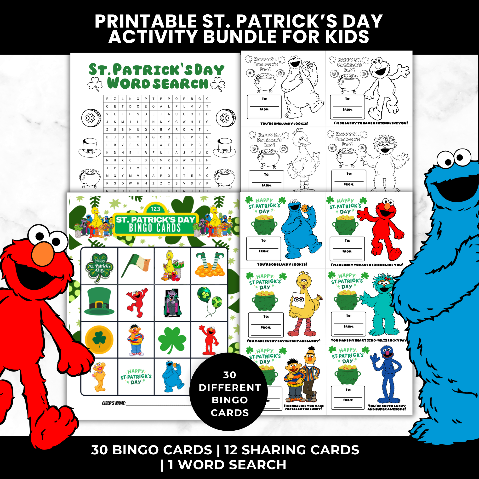 Sesame Street St. Patrick's Day Activity Bundle